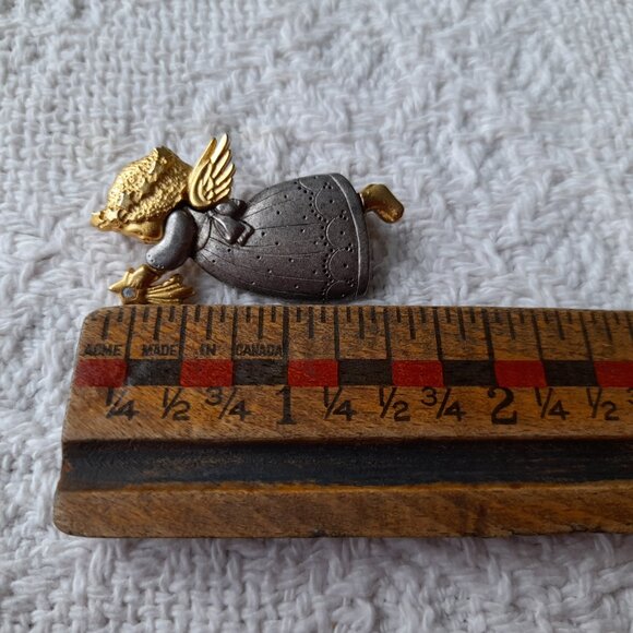 Vintage Angel Brooch Danecraft Shooting Star Girl Silver and Gold Tone - Picture 8 of 13
